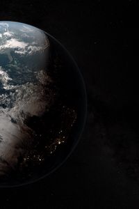Preview wallpaper earth, planet, shadow, space, stars