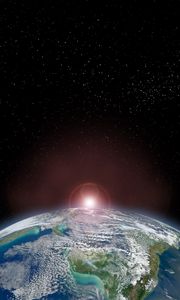 Preview wallpaper earth, planet, space, climate, stars, shine