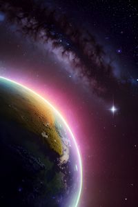 Preview wallpaper earth, stars, glow, space