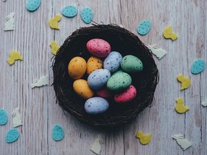 Preview wallpaper easter, colored eggs, quail eggs