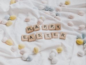 Preview wallpaper easter, easter eggs, holiday, phrase, words