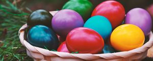 Preview wallpaper easter, eggs, colorful, basket