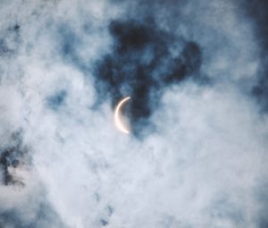 Preview wallpaper eclipse, clouds, sun, moon