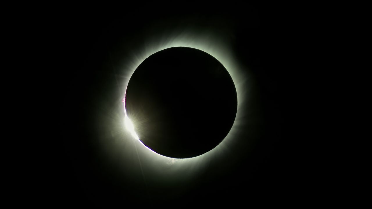 Wallpaper eclipse, light, black, space