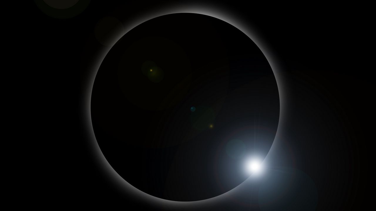 Wallpaper eclipse, moon, sun, glare, light