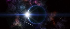 Preview wallpaper eclipse, planets, stars, glow, space