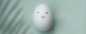 Preview wallpaper egg, smile, smiley, minimalism, white