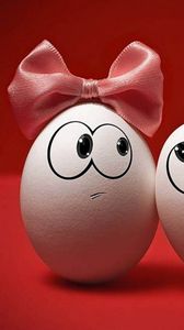Preview wallpaper eggs, couple, bow, emotions