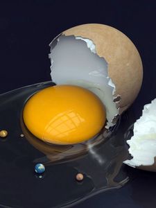 Preview wallpaper eggs, shell, yolk, sun, planets