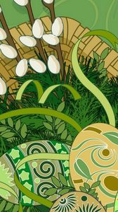 Preview wallpaper eggs, verba, basket, holiday, easter