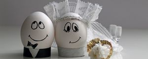 Preview wallpaper eggs, wedding, easter, decoration, couple