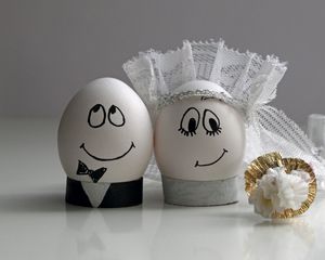 Preview wallpaper eggs, wedding, easter, decoration, couple