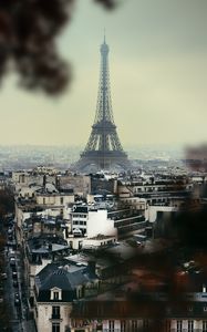 Preview wallpaper eiffel tower, city, aerial view, architecture, paris