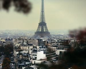 Preview wallpaper eiffel tower, city, aerial view, architecture, paris
