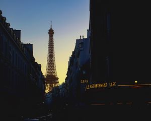 Preview wallpaper eiffel tower, france, paris, evening