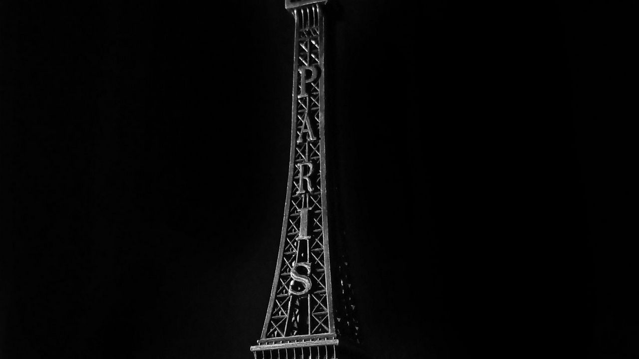 Wallpaper eiffel tower, miniature, paris, france, black and white