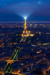 Preview wallpaper eiffel tower, night city, paris, france, city lights