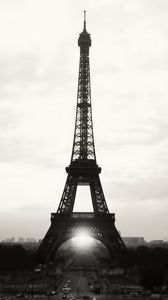 Preview wallpaper eiffel tower, paris, france, black white, point of interest