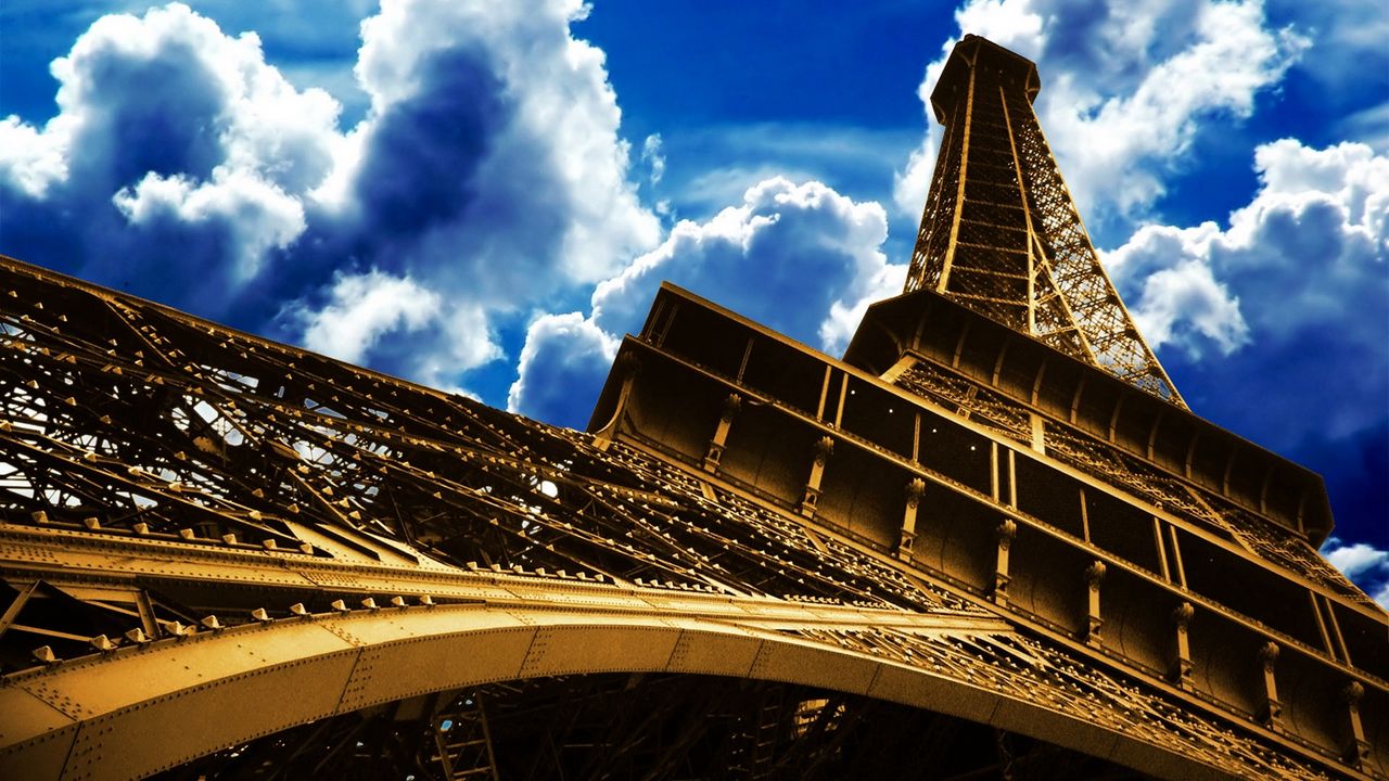 Wallpaper eiffel tower, paris, france, sky