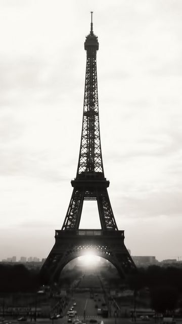 eiffel tower at night wallpaper black and white