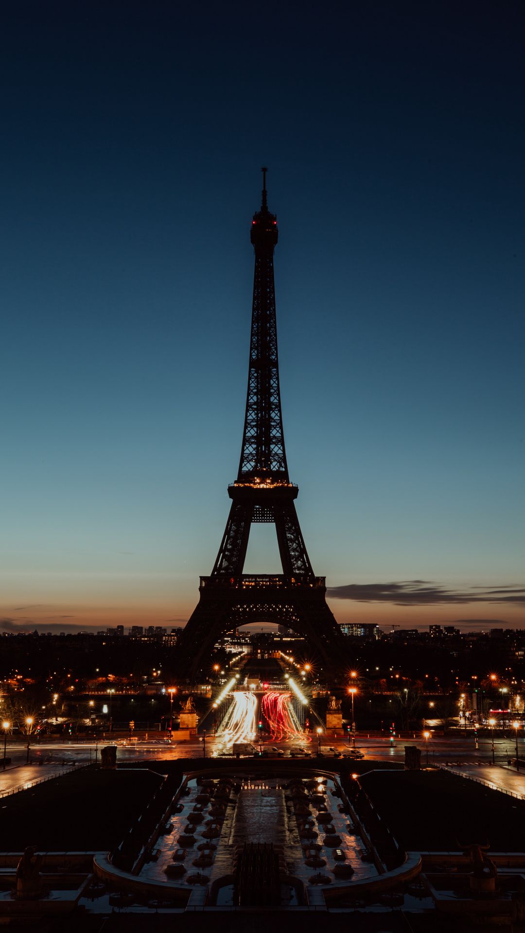 1080x1920 Wallpaper eiffel tower, paris, night, city lights