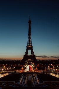 Preview wallpaper eiffel tower, paris, night, city lights