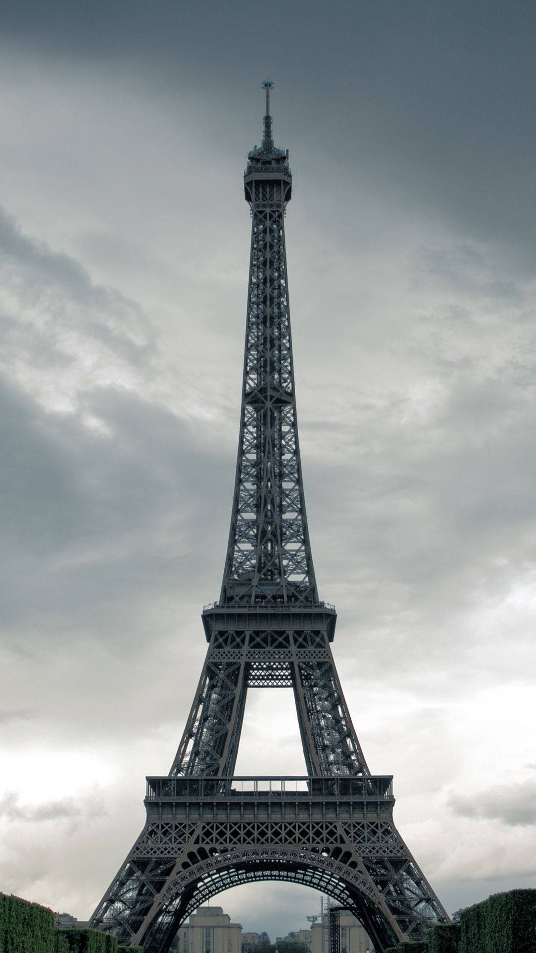 Download wallpaper 1080x1920 eiffel tower, tower, architecture, clouds ...