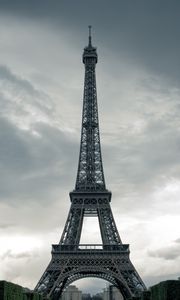 Preview wallpaper eiffel tower, tower, architecture, clouds