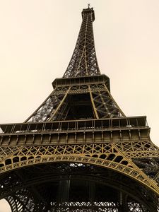 Preview wallpaper eiffel tower, tower, bottom view, architecture, paris, france