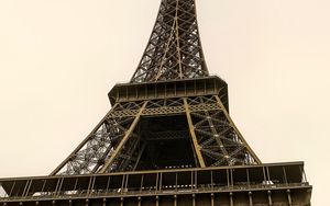 Preview wallpaper eiffel tower, tower, bottom view, architecture, paris, france