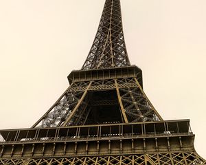 Preview wallpaper eiffel tower, tower, bottom view, architecture, paris, france