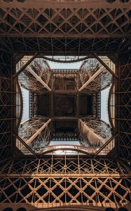 Preview wallpaper eiffel tower, tower, construction, metallic, symmetry