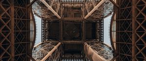 Preview wallpaper eiffel tower, tower, construction, metallic, symmetry