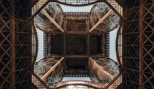 Preview wallpaper eiffel tower, tower, construction, metallic, symmetry