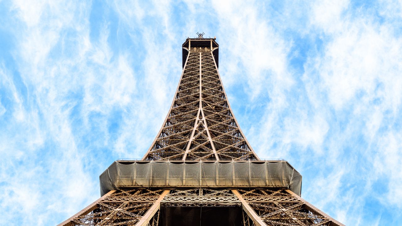 Wallpaper eiffel tower, tower, paris, france, bottom view