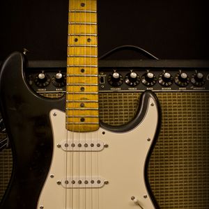 Preview wallpaper electric guitar, guitar, amplifier, music, rock