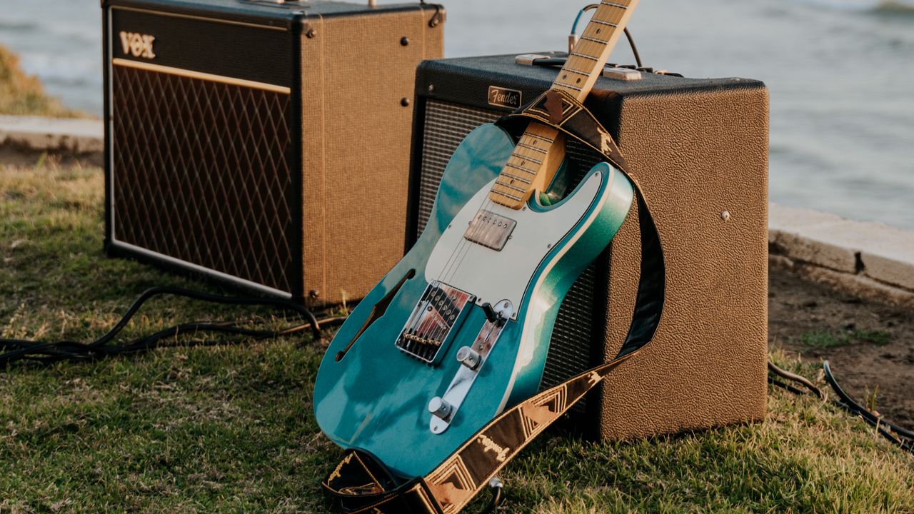 Wallpaper electric guitar, guitar, equipment, music, water