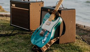 Preview wallpaper electric guitar, guitar, equipment, music, water