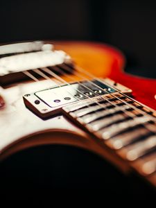 Preview wallpaper electric guitar, guitar, fretboard, strings, music