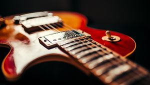 Preview wallpaper electric guitar, guitar, fretboard, strings, music