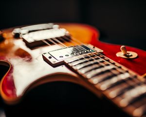 Preview wallpaper electric guitar, guitar, fretboard, strings, music