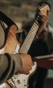 Preview wallpaper electric guitar, guitar, guitarist, hands, musical instrument