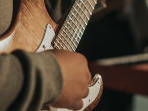 Preview wallpaper electric guitar, guitar, guitarist, hands, musical instrument