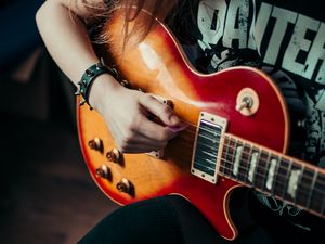 Preview wallpaper electric guitar, guitar, guitarist, music, rock