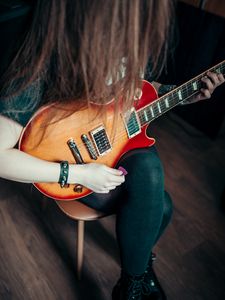 Preview wallpaper electric guitar, guitar, guitarist, pick, music