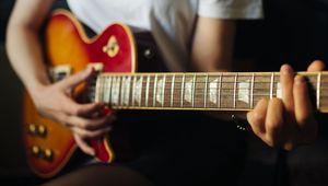 Preview wallpaper electric guitar, guitar, guitarist, girl, music