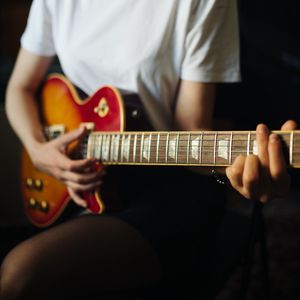 Preview wallpaper electric guitar, guitar, guitarist, girl, music