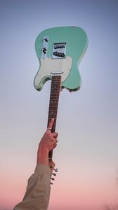 Preview wallpaper electric guitar, guitar, hand, sky, music