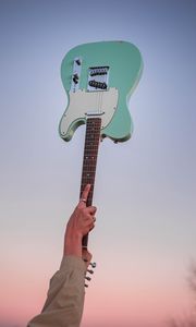 Preview wallpaper electric guitar, guitar, hand, sky, music