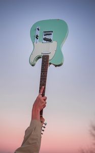 Preview wallpaper electric guitar, guitar, hand, sky, music